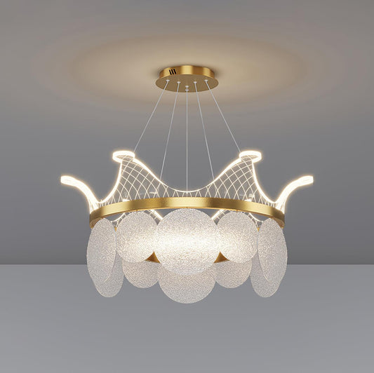 Vassar Crown Chandelier - Elegant Design with Adjustable Height & LED