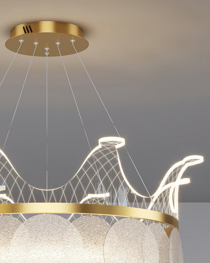 Vassar Crown Chandelier - Elegant Design with Adjustable Height & LED