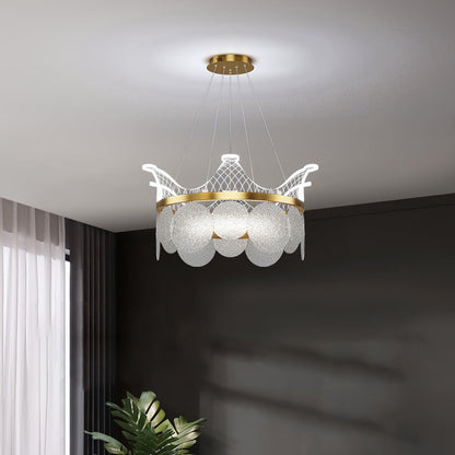Vassar Crown Chandelier - Elegant Design with Adjustable Height & LED