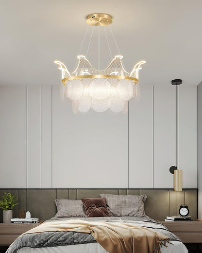 Vassar Crown Chandelier - Elegant Design with Adjustable Height & LED