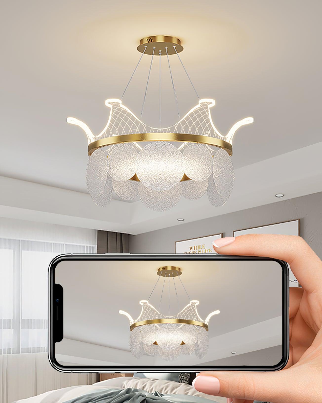 Vassar Crown Chandelier - Elegant Design with Adjustable Height & LED