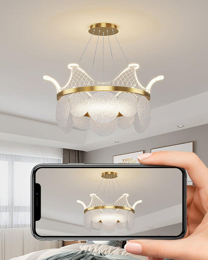 Vassar Crown Chandelier - Elegant Design with Adjustable Height & LED