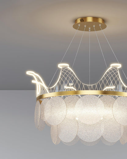 Vassar Crown Chandelier - Elegant Design with Adjustable Height & LED