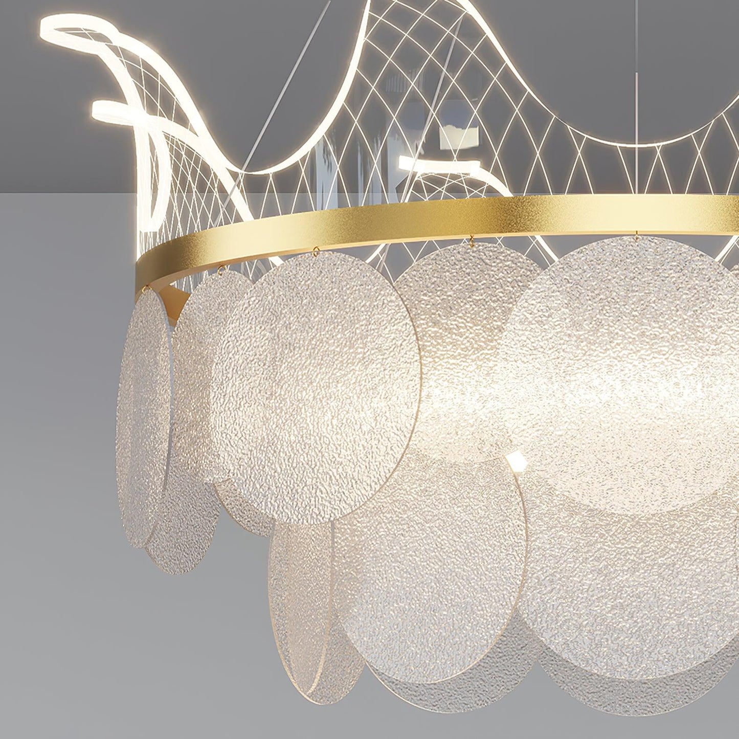 Vassar Crown Chandelier - Elegant Design with Adjustable Height & LED
