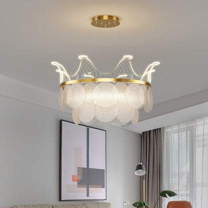 Vassar Crown Chandelier - Elegant Design with Adjustable Height & LED