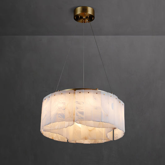 Velaria Alabaster Chandelier - Elegant Lighting with Adjustable Height