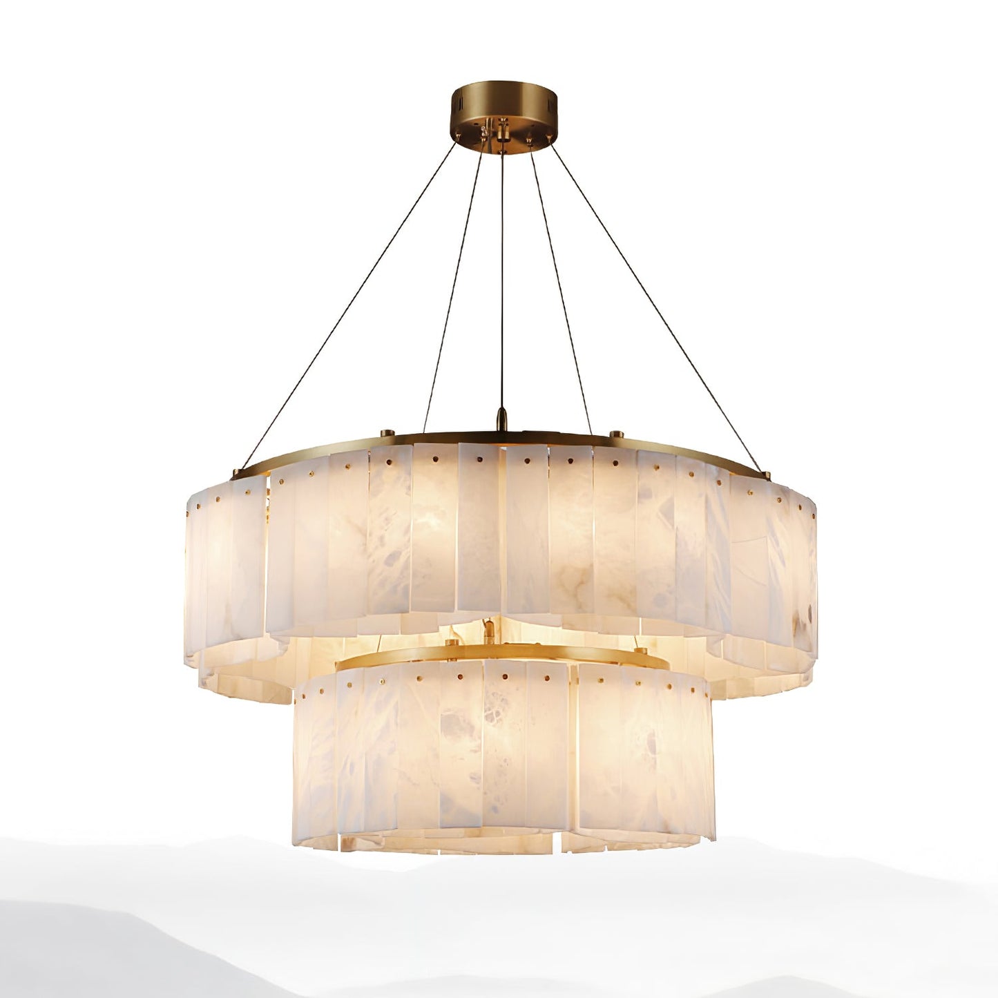 Velaria Alabaster Chandelier - Elegant Lighting with Adjustable Height