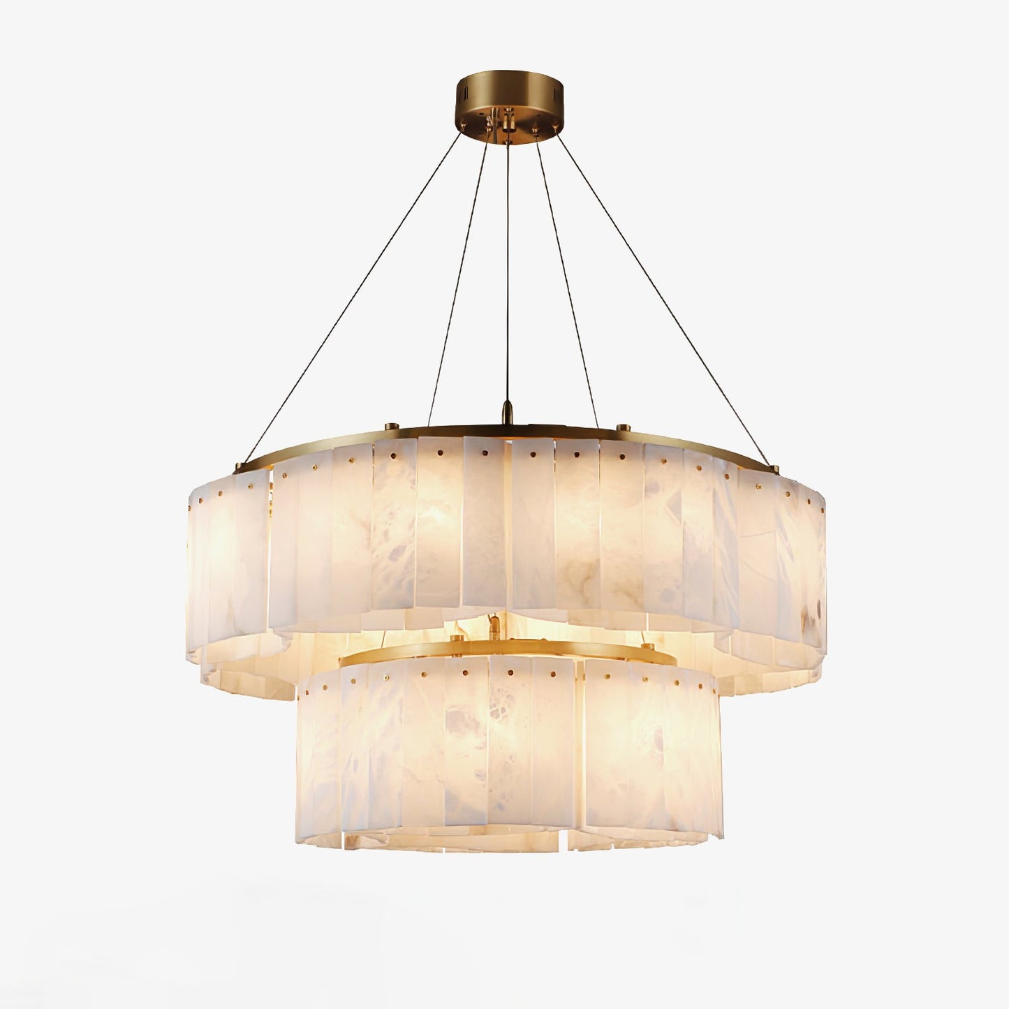 Velaria Alabaster Chandelier - Elegant Lighting with Adjustable Height