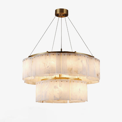 Velaria Alabaster Chandelier - Elegant Lighting with Adjustable Height