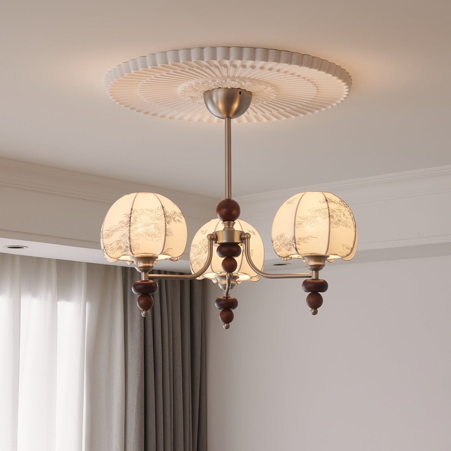 Velvet Petal Chandelier - Elegant Design with Adjustable Height & LED