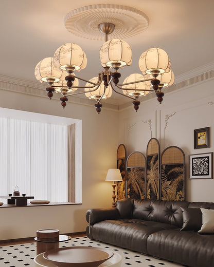 Velvet Petal Chandelier - Elegant Design with Adjustable Height & LED