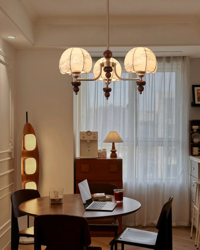Velvet Petal Chandelier - Elegant Design with Adjustable Height & LED