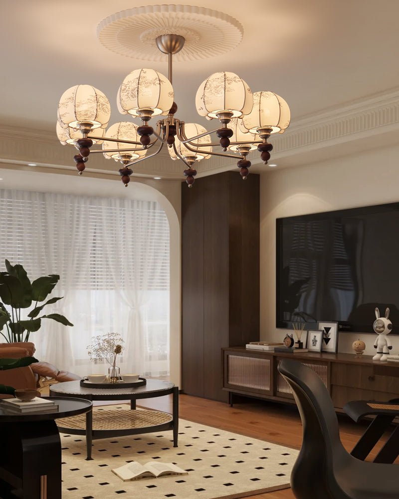 Velvet Petal Chandelier - Elegant Design with Adjustable Height & LED