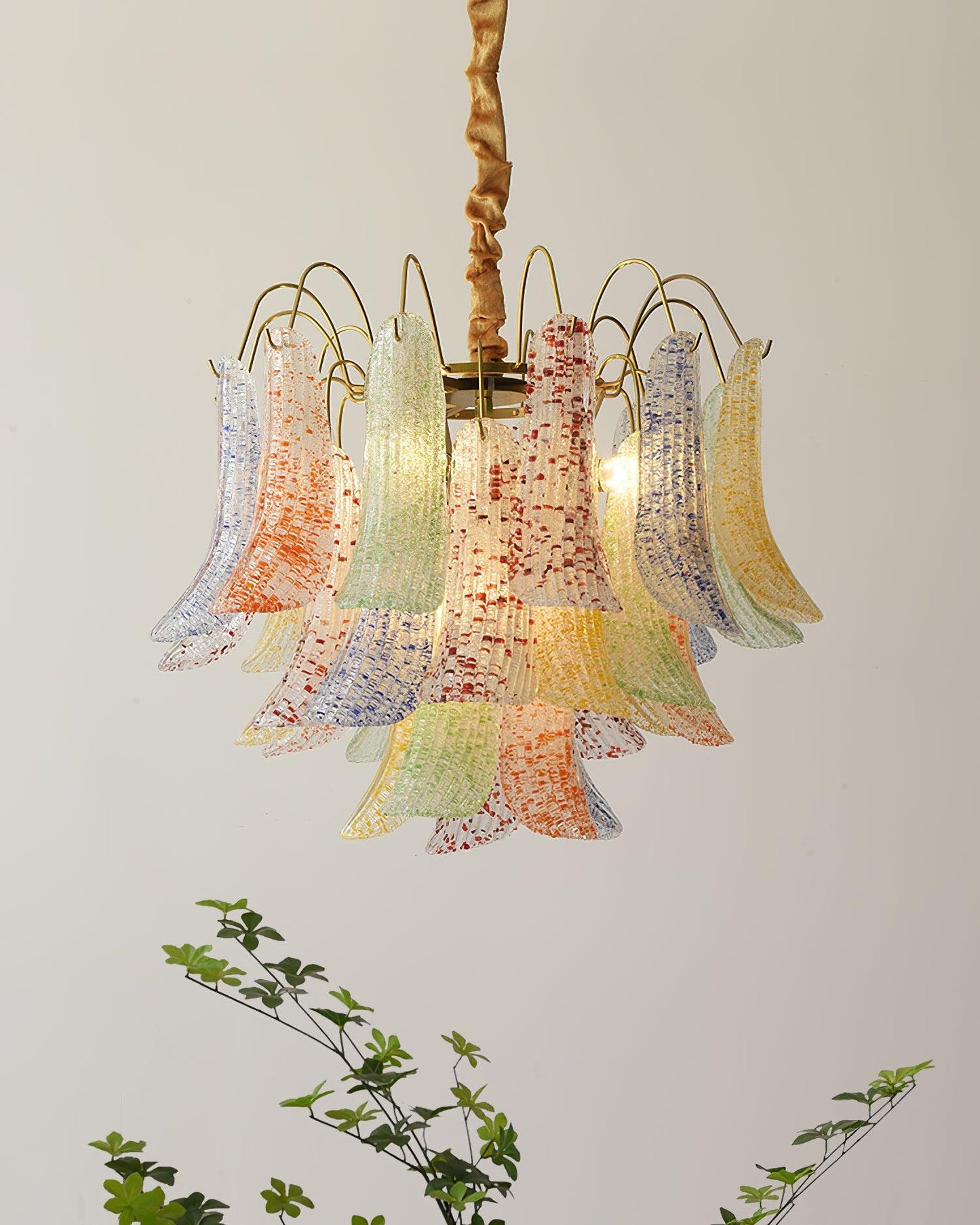 Venini Glass Chandelier - Elegant Design with Adjustable Height & LED