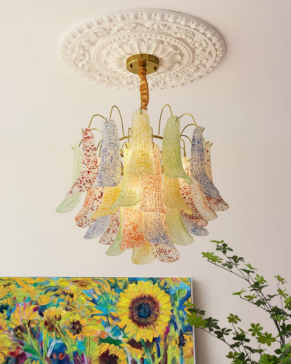 Venini Glass Chandelier - Elegant Design with Adjustable Height & LED