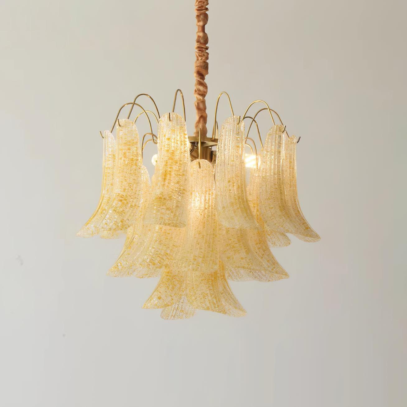 Venini Glass Chandelier - Elegant Design with Adjustable Height & LED
