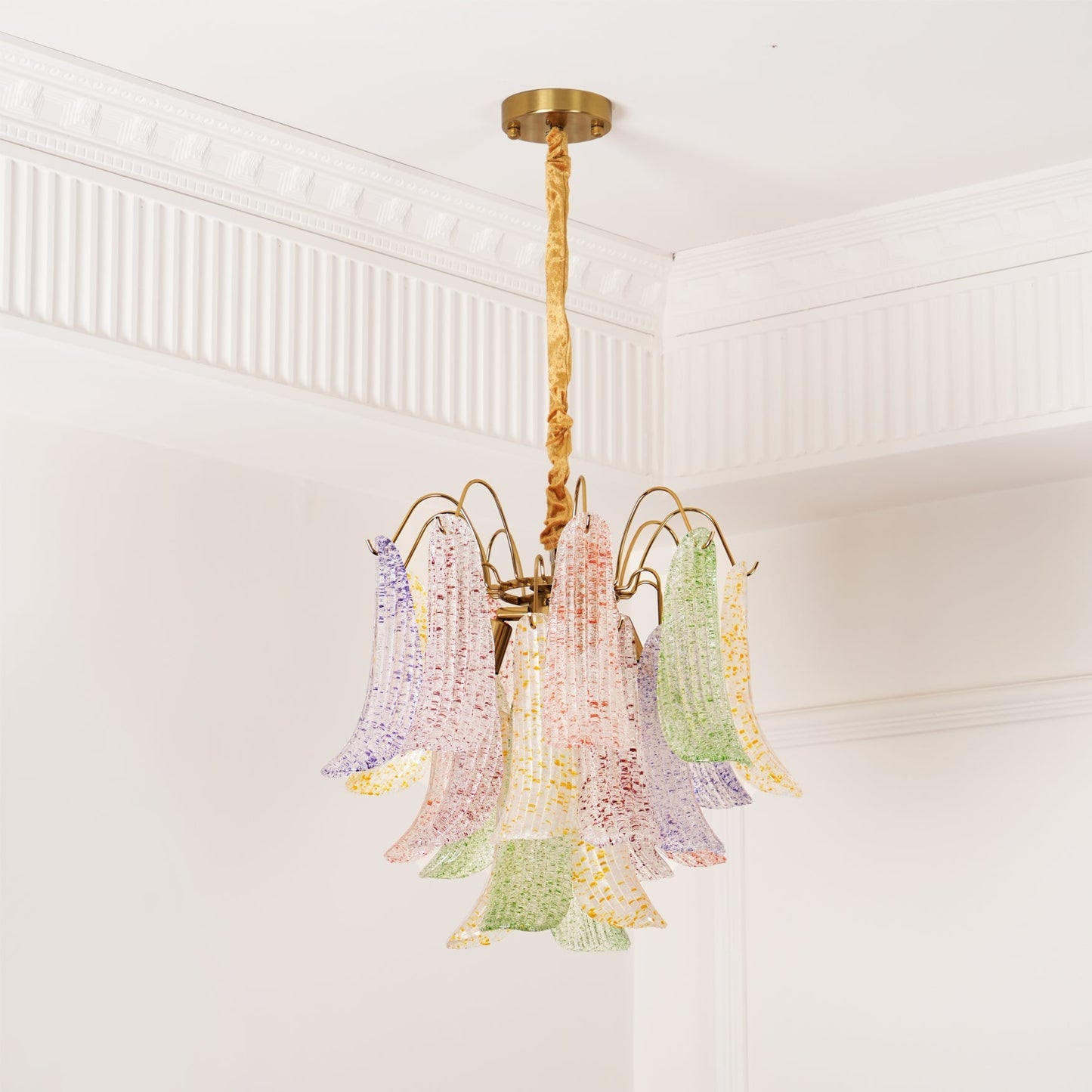 Venini Glass Chandelier - Elegant Design with Adjustable Height & LED