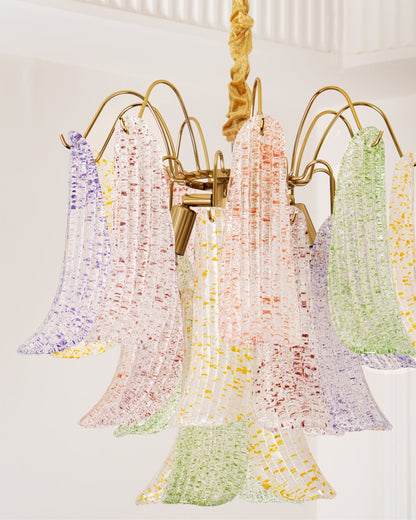Venini Glass Chandelier - Elegant Design with Adjustable Height & LED