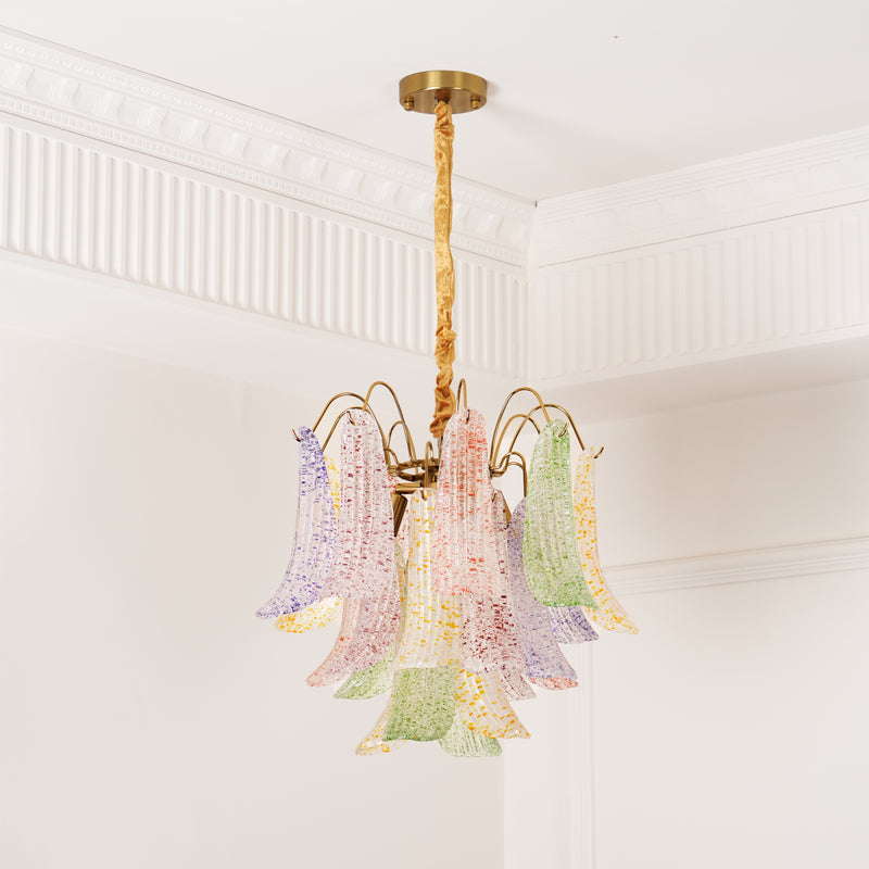 Venini Glass Chandelier - Elegant Design with Adjustable Height & LED