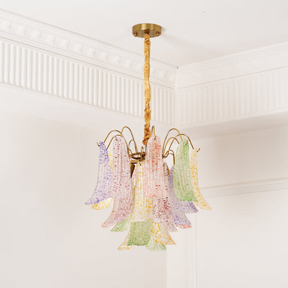 Venini Glass Chandelier - Elegant Design with Adjustable Height & LED