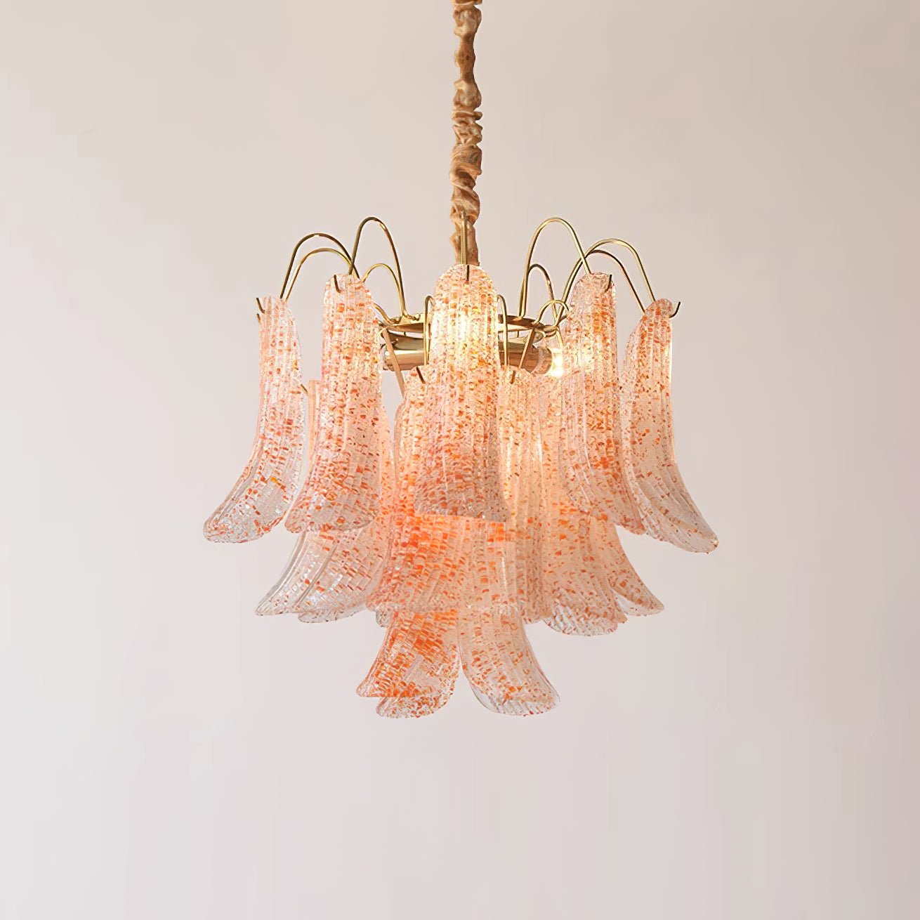 Venini Glass Chandelier - Elegant Design with Adjustable Height & LED