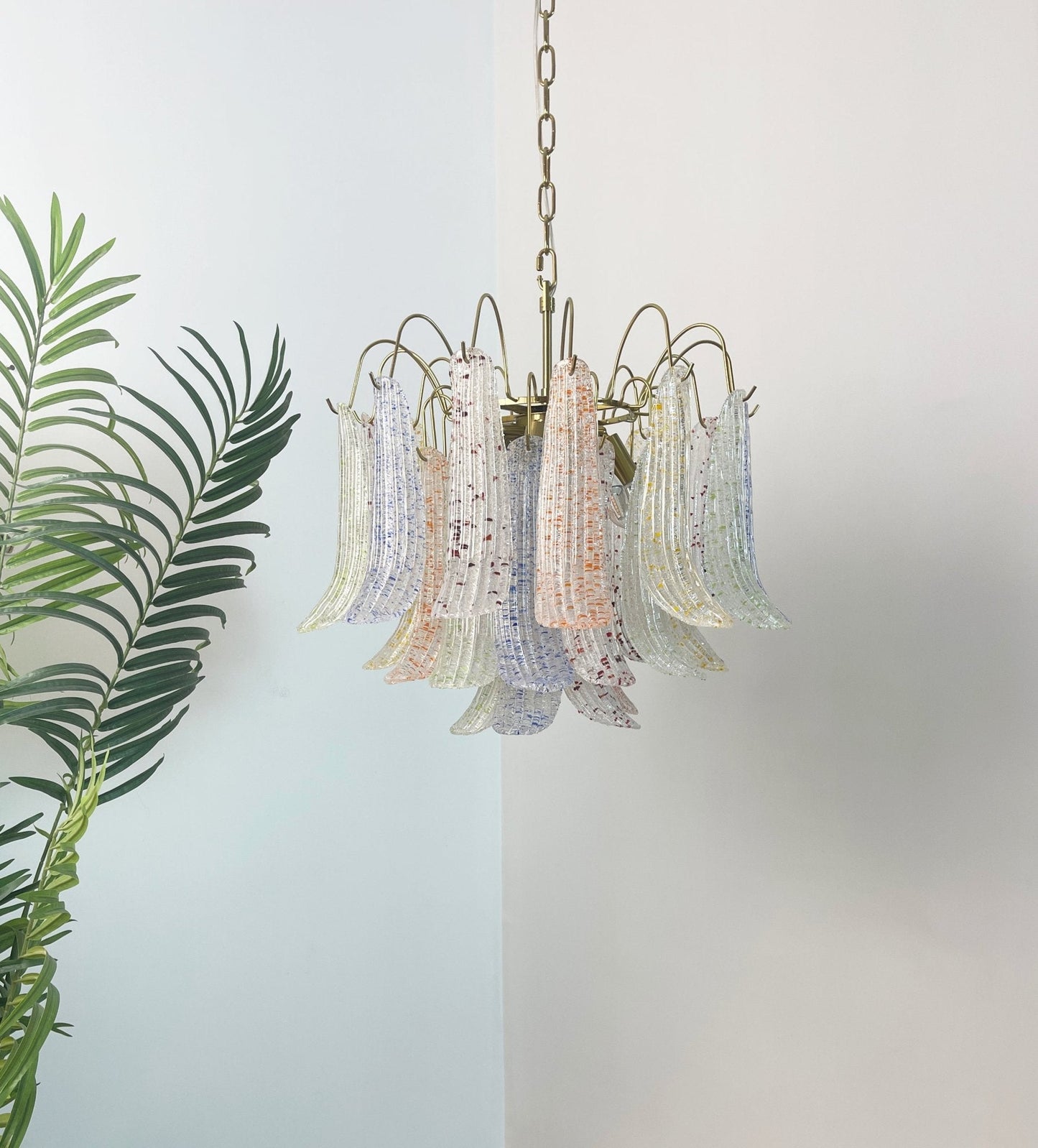 Venini Glass Chandelier - Elegant Design with Adjustable Height & LED