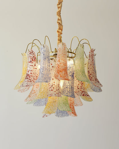 Venini Glass Chandelier - Elegant Design with Adjustable Height & LED