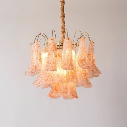 Venini Glass Chandelier - Elegant Design with Adjustable Height & LED