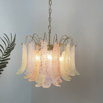 Venini Glass Chandelier - Elegant Design with Adjustable Height & LED