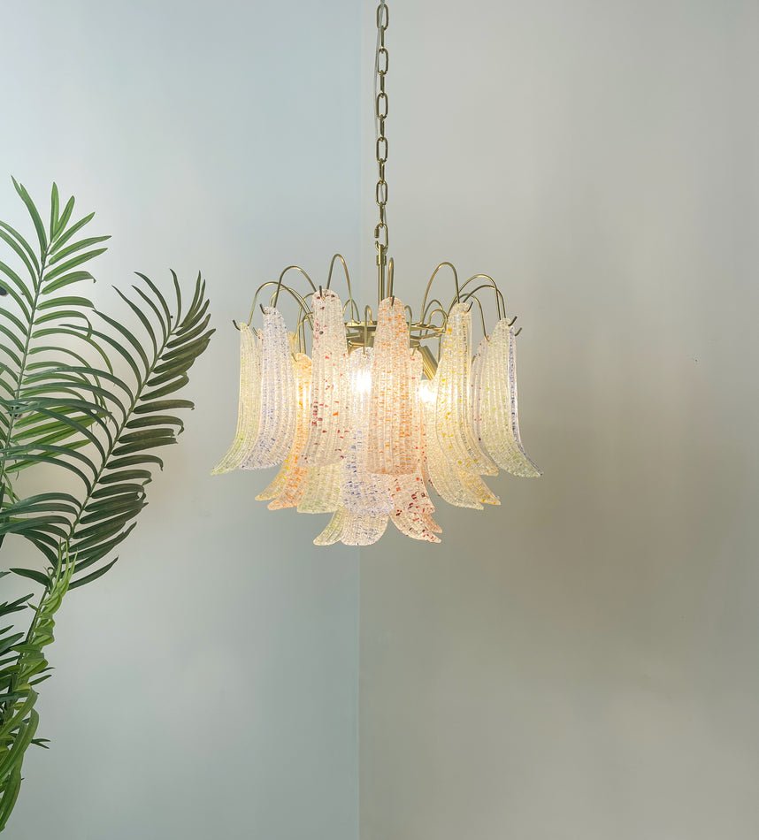 Venini Glass Chandelier - Elegant Design with Adjustable Height & LED