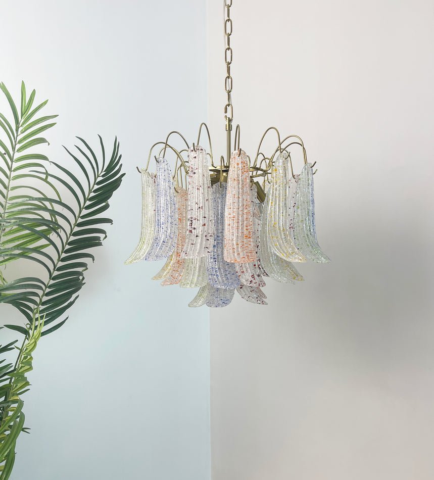 Venini Glass Chandelier - Elegant Design with Adjustable Height & LED