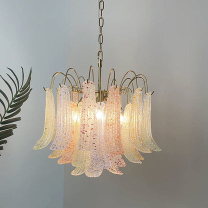 Venini Glass Chandelier - Elegant Design with Adjustable Height & LED