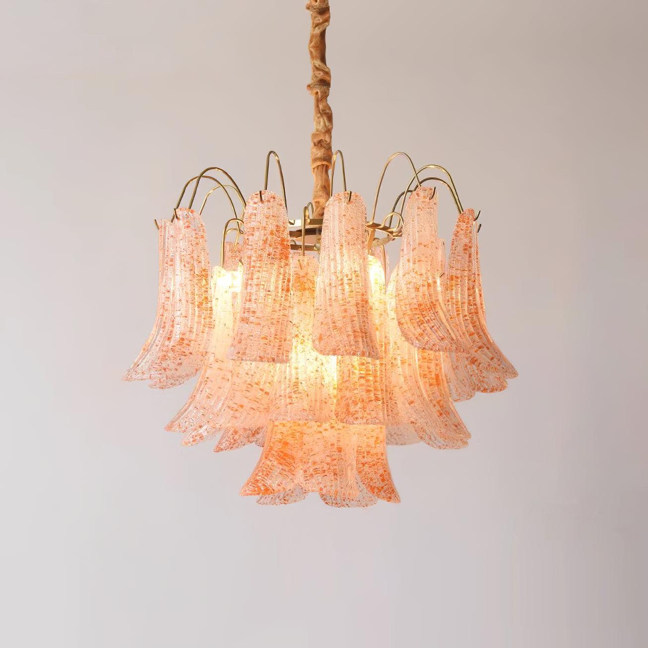 Venini Glass Chandelier - Elegant Design with Adjustable Height & LED