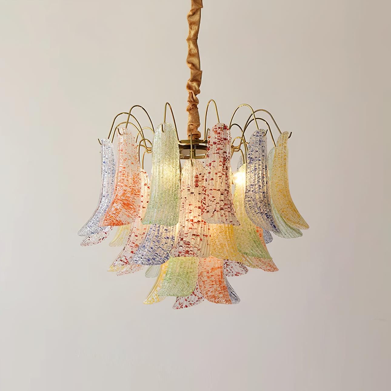 Venini Glass Chandelier - Elegant Design with Adjustable Height & LED