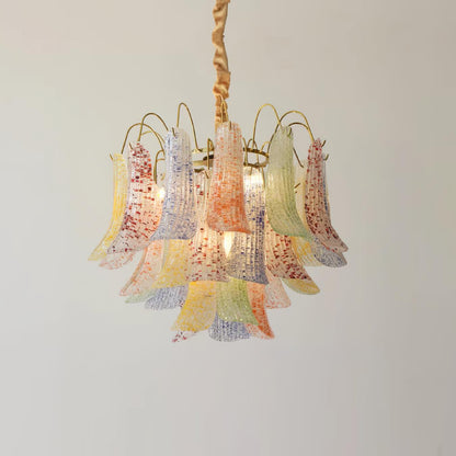 Venini Glass Chandelier - Elegant Design with Adjustable Height & LED