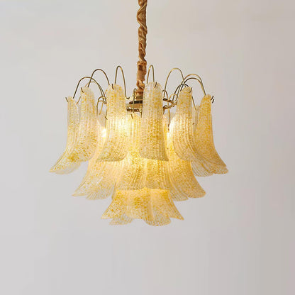 Venini Glass Chandelier - Elegant Design with Adjustable Height & LED