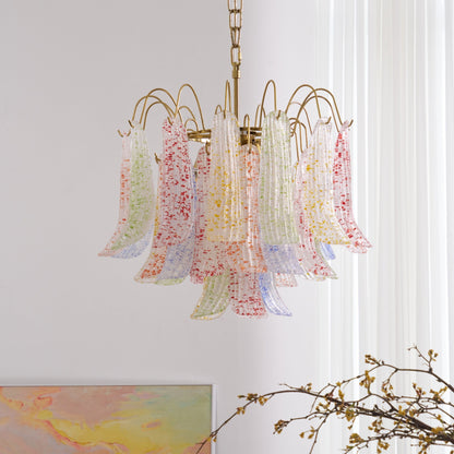 Venini Glass Chandelier - Elegant Design with Adjustable Height & LED