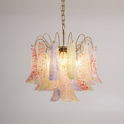 Venini Glass Chandelier - Elegant Design with Adjustable Height & LED