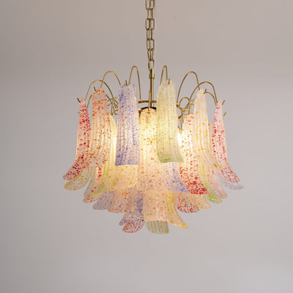 Venini Glass Chandelier - Elegant Design with Adjustable Height & LED