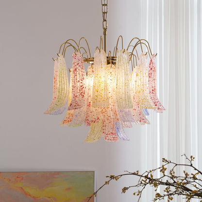 Venini Glass Chandelier - Elegant Design with Adjustable Height & LED