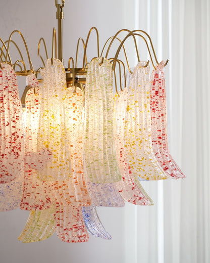Venini Glass Chandelier - Elegant Design with Adjustable Height & LED