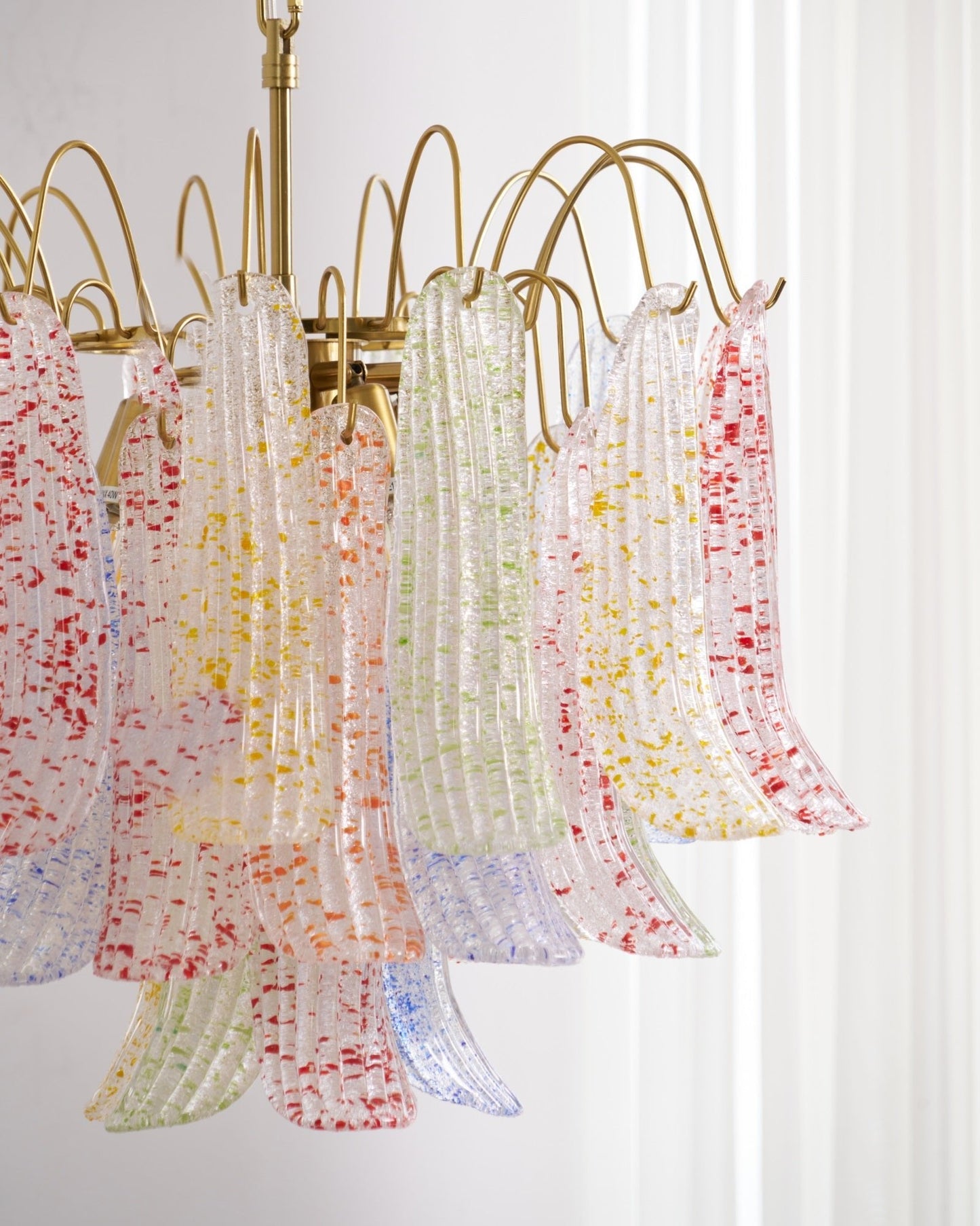 Venini Glass Chandelier - Elegant Design with Adjustable Height & LED