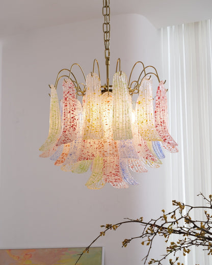 Venini Glass Chandelier - Elegant Design with Adjustable Height & LED