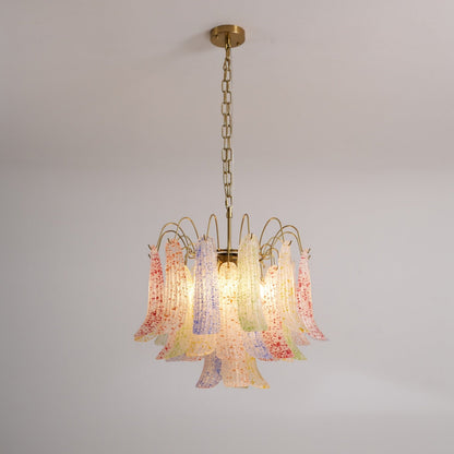 Venini Glass Chandelier - Elegant Design with Adjustable Height & LED