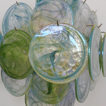 Verdant Bloom Elegant Glass Chandelier with Adjustable Height & Dimmab