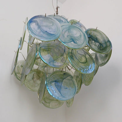 Verdant Bloom Elegant Glass Chandelier with Adjustable Height & Dimmab