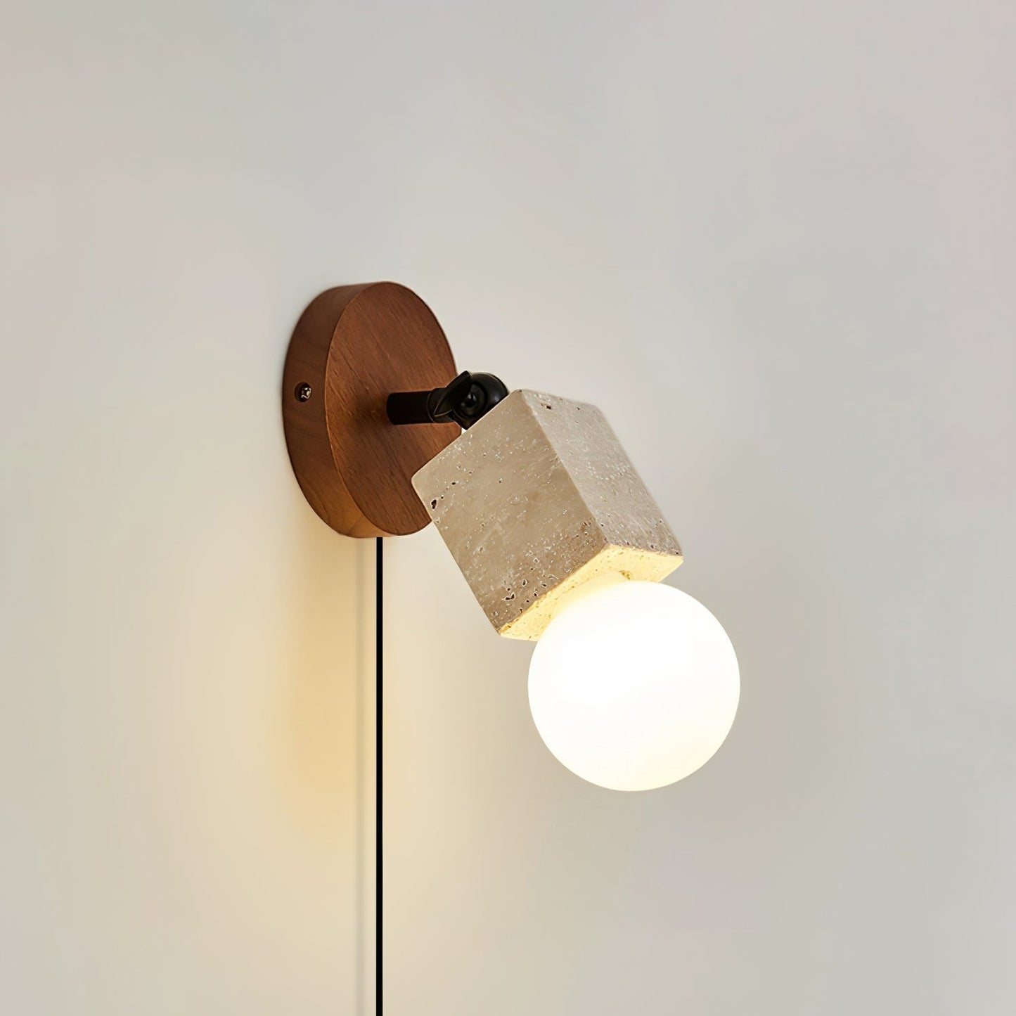 Versa Stone Adjustable Plug-in Wall Light with Dimmable Brightness