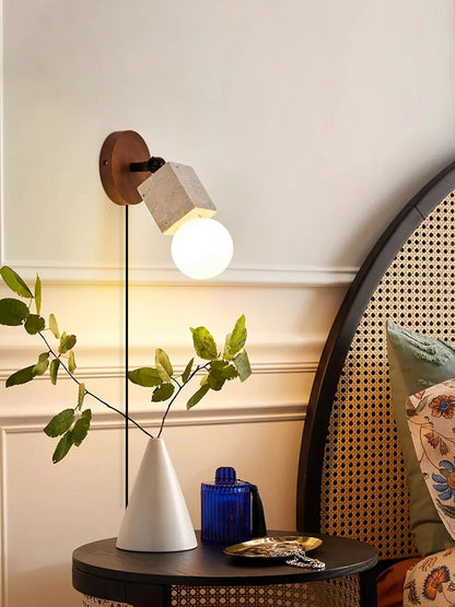 Versa Stone Adjustable Plug-in Wall Light with Dimmable Brightness