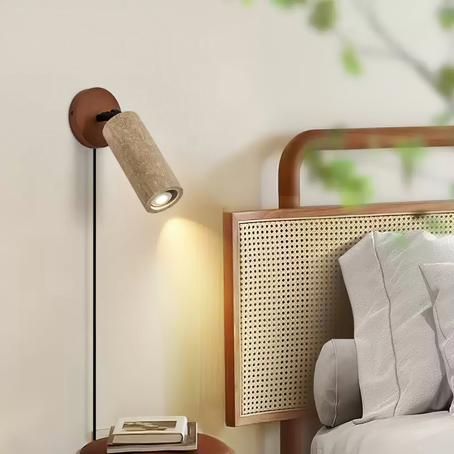 Versa Stone Adjustable Plug-in Wall Light with Dimmable Brightness
