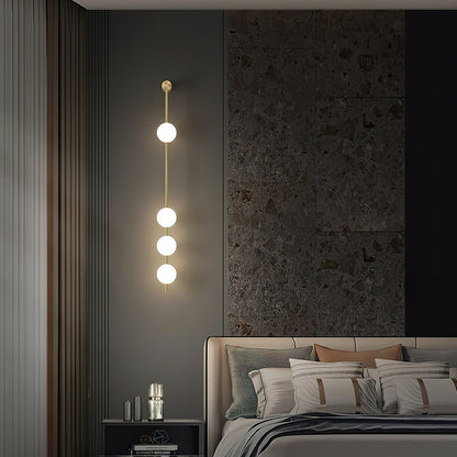 Professional Vertical Balls Wall Lamp - Adjustable Brightness, Modern